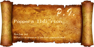 Poppera Ilárion névjegykártya